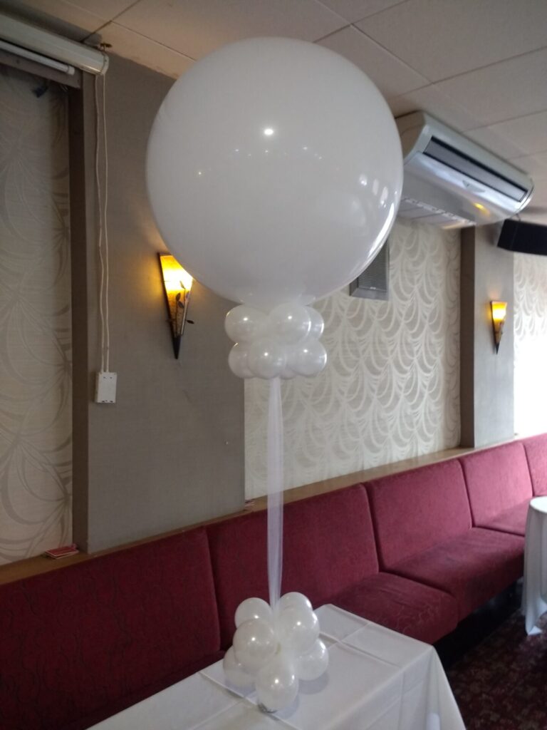 Giant white orbz balloon