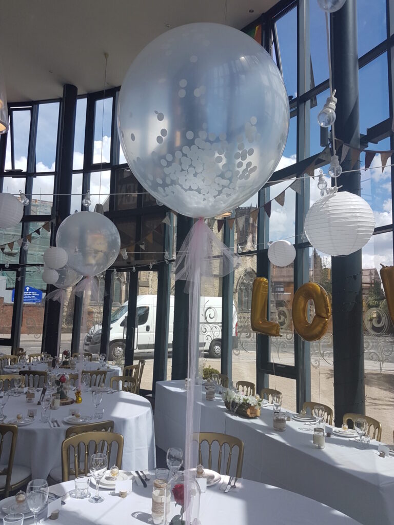 Giant confetti balloons