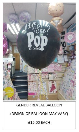 He or she gender reveal balloon