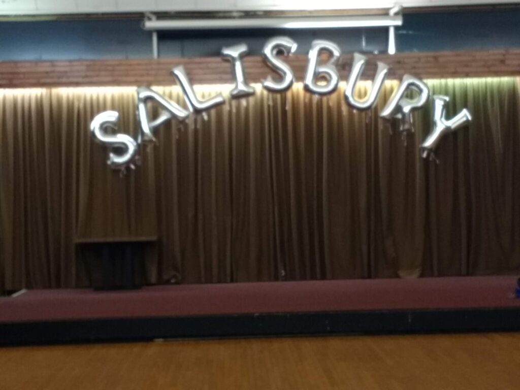 Giant silver foil letter balloons