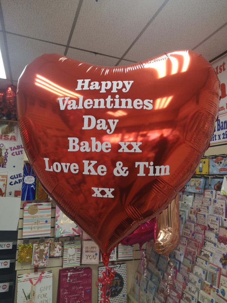 Valentines day foil balloon in red
