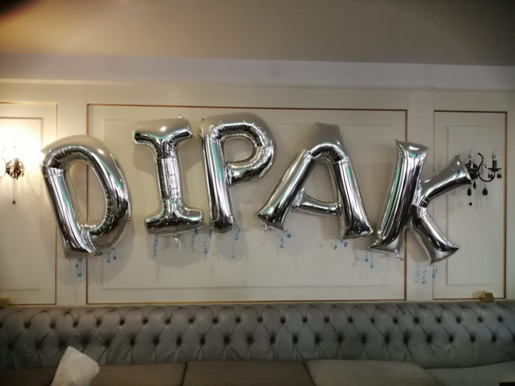Large jumbo silver letter balloons